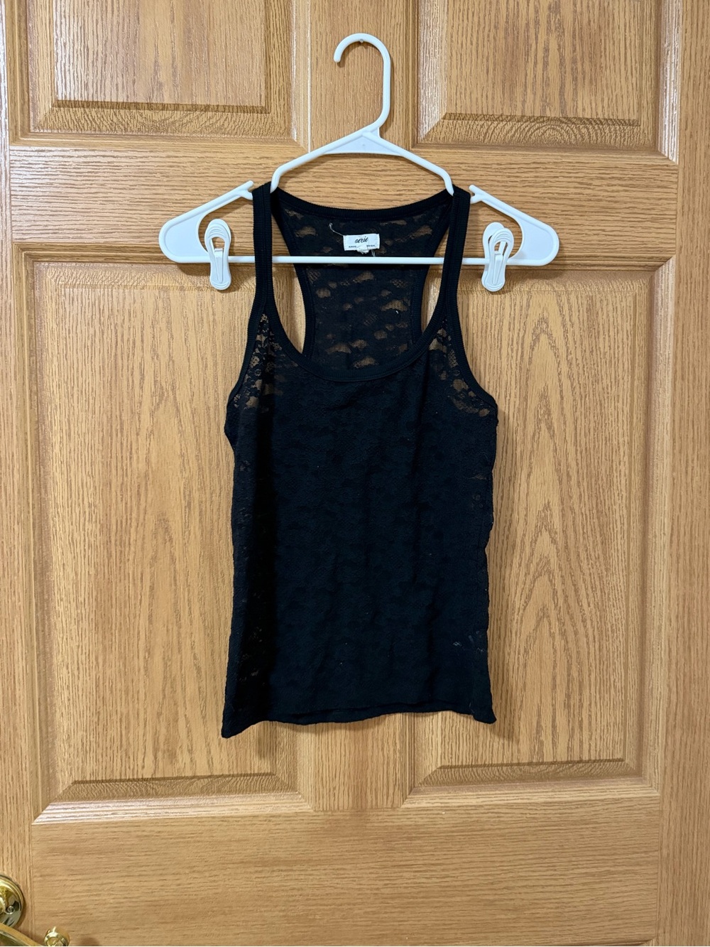 aerie Black Lace Racerback Tank